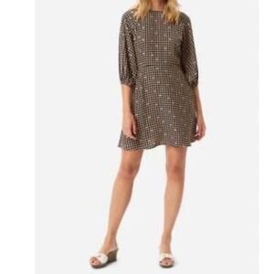 Traffic People geometric floral mini dress Sz S retro mod print boho chic flirty